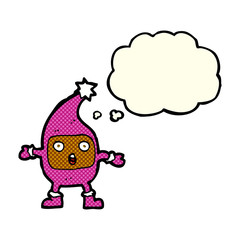 cartoon funny creature with thought bubble