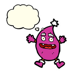 cartoon funny creature with thought bubble