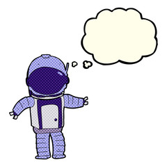 cartoon astronaut with thought bubble