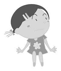 Little girl sitting alone