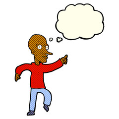 cartoon angry old man with thought bubble