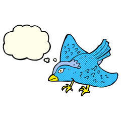 Fototapeta premium cartoon garden bird with thought bubble