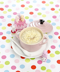 Children's mushroom soup with cheese