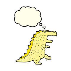 cartoon dinosaur with thought bubble