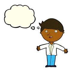 cartoon man in casual jacket with thought bubble