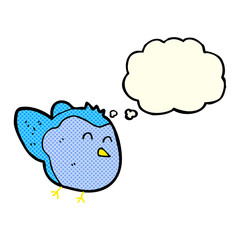 cartoon bird with thought bubble