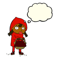 little red riding hood cartoon with thought bubble
