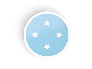 Round sticker with flag of micronesia