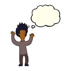 cartoon vampire with thought bubble