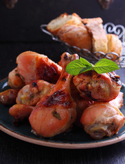 baked chicken legs marinated in mint
