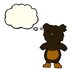 cartoon teddy black bear with thought bubble