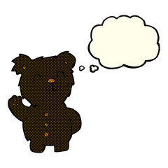 cartoon black bear with thought bubble