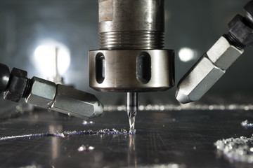 CNC metal machining by mill