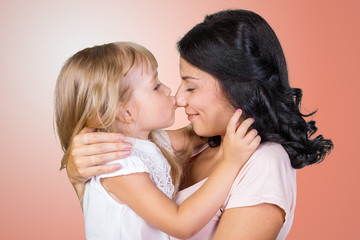 Happy mother and child girl