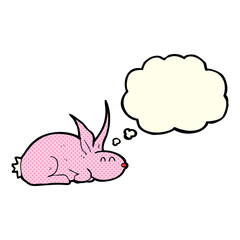 cartoon rabbit with thought bubble