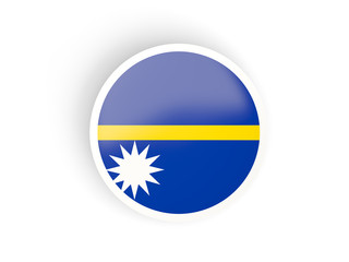 Round sticker with flag of nauru