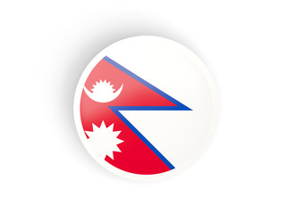 Obraz premium Round sticker with flag of nepal