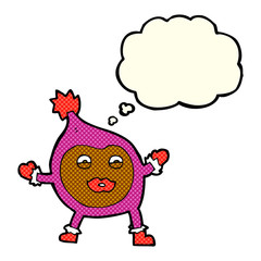 cartoon funny creature with thought bubble