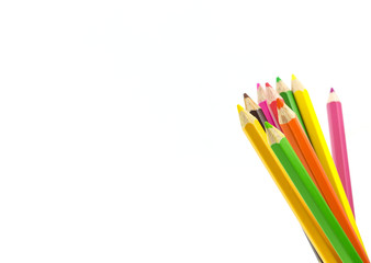 color pencils isolated on white background