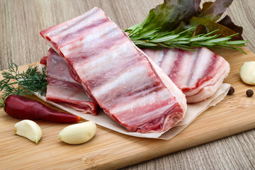 Raw lamb ribs