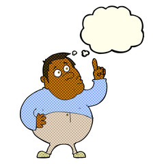 Fototapeta premium cartoon man asking question with thought bubble