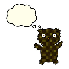 cartoon black bear with thought bubble