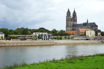 Magdeburger Dom mit Elbterrassen