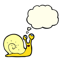 cartoon snail with thought bubble