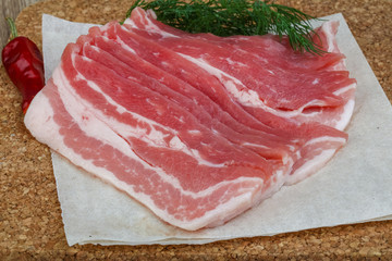 Raw bacon