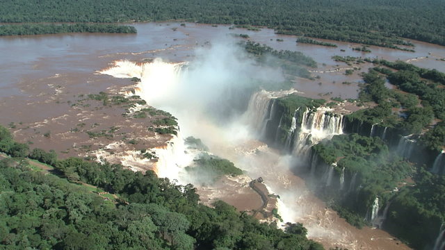 Iguazu Falls Aerial of garganta del diablo falls