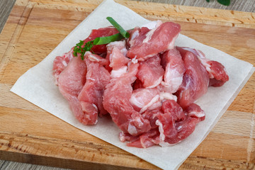 Diced pork meat