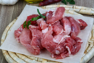 Diced pork meat