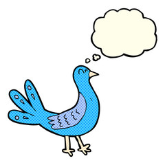 cartoon bird with thought bubble