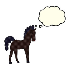 cartoon horse with thought bubble