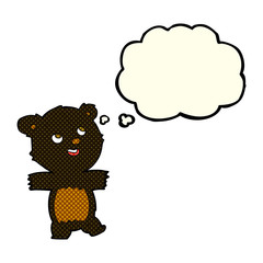 cartoon black bear with thought bubble