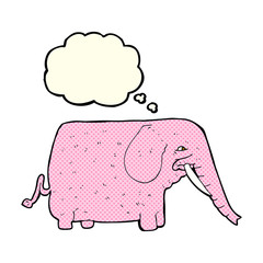 cartoon funny elephant with thought bubble