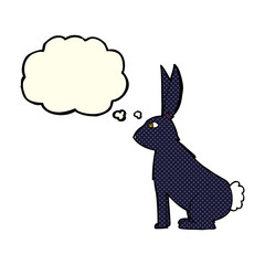 cartoon rabbit with thought bubble