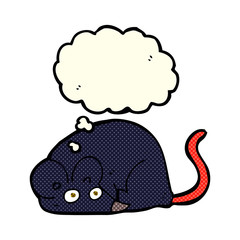 cartoon white mouse with thought bubble