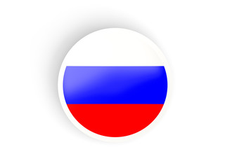 Round sticker with flag of russia