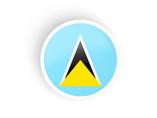 Round sticker with flag of saint lucia