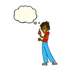 cartoon angry man arguing with thought bubble