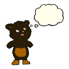 cartoon black bear with thought bubble