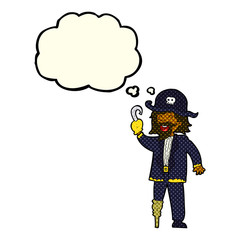cartoon pirate captain with thought bubble