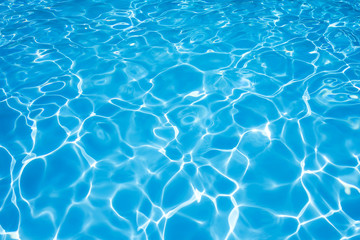 Fototapeta na wymiar Blue water rippled background in swimming pool