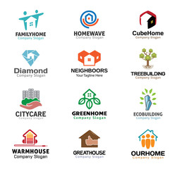 House and skyscraper Real Estate Design Illustration