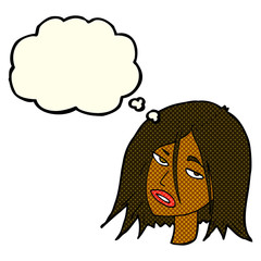 cartoon annoyed woman with thought bubble