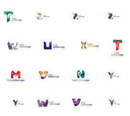 Set of universal company logo ideas, business icon collection