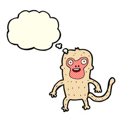 cartoon monkey with thought bubble