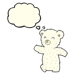 cute cartoon polar bear with thought bubble