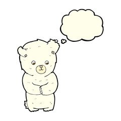 cute cartoon polar bear with thought bubble